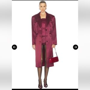 NWT Camila Coelho Haliee coat in ox blood